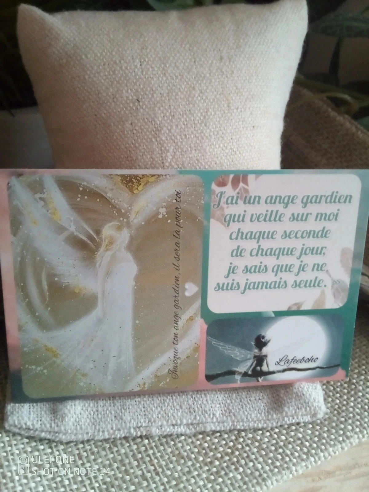 Collier ange pierre naturelle de sélénite + carte – photo 2